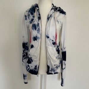Sundry Soul cycle zip front tie dye hoodie
